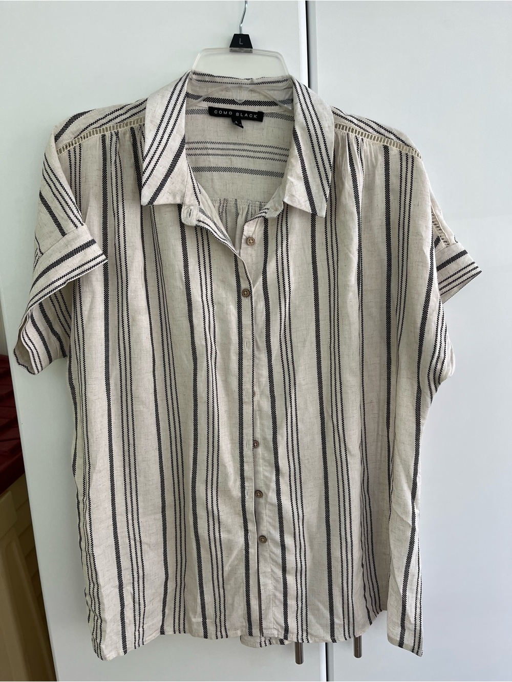 COMO BLACK Lightweight Button Shirt